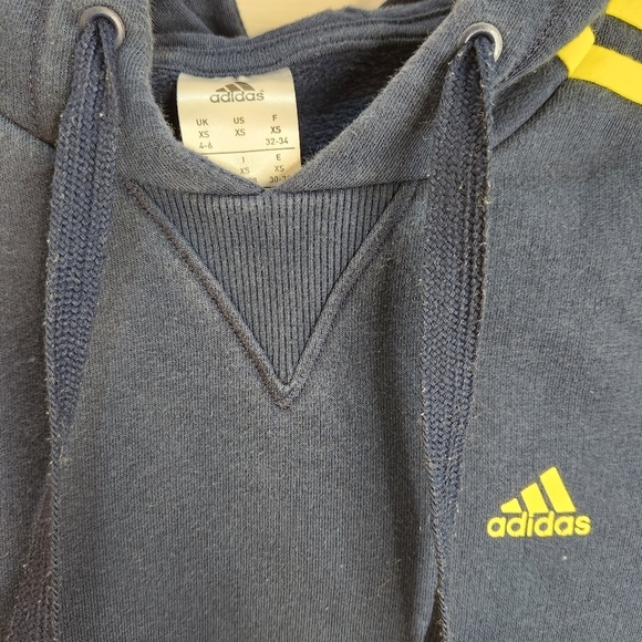 2015 Adidas Pullover Hooded Sweatshirt Boston 26.2 size XS Blue and Yellow - Picture 10 of 12